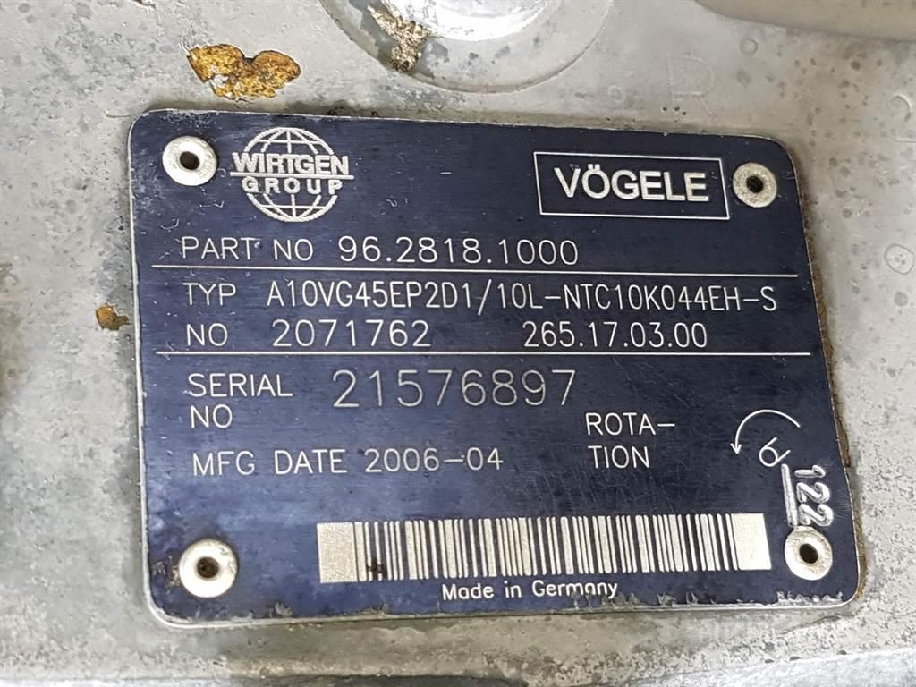 Vögele -Rexroth A10VG45EP2D1/10L-96.2818.1000-Drive pump Hydrauliikka