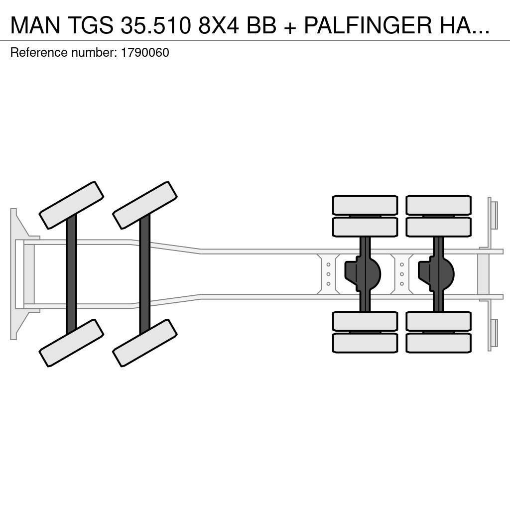 MAN TGS 35.510 8X4 BB + PALFINGER HAAKARMSYSTEEM + PAL Nosturiautot