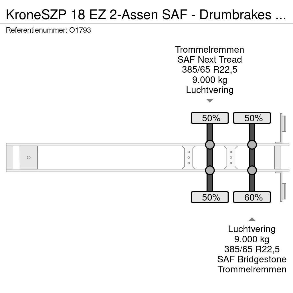 Krone SZP 18 EZ 2-Assen SAF - Drumbrakes - 20FT connecti Konttipuoliperävaunut