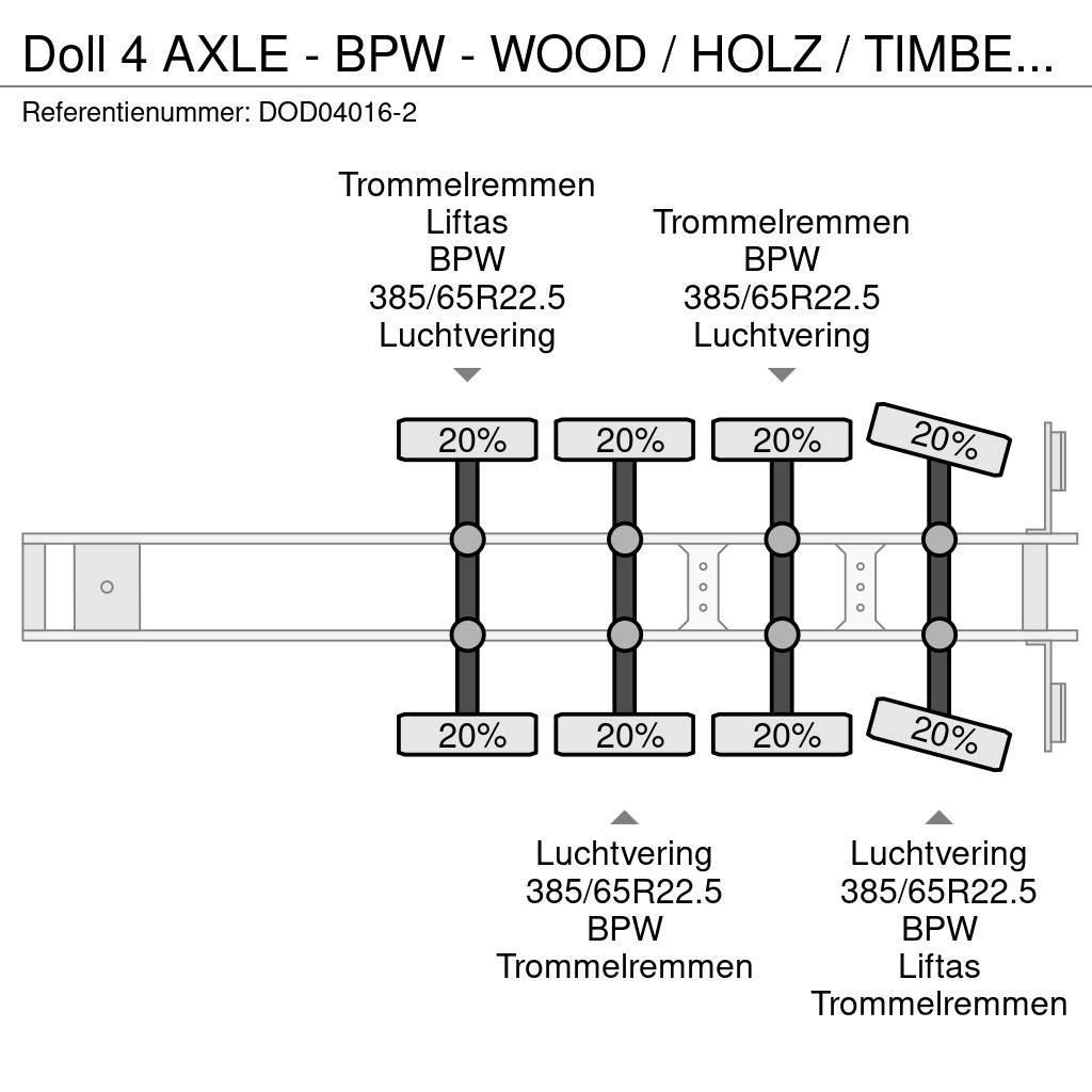 Doll 4 AXLE - BPW - WOOD / HOLZ / TIMBER TRANSPORTER Puu puoliperävaunut