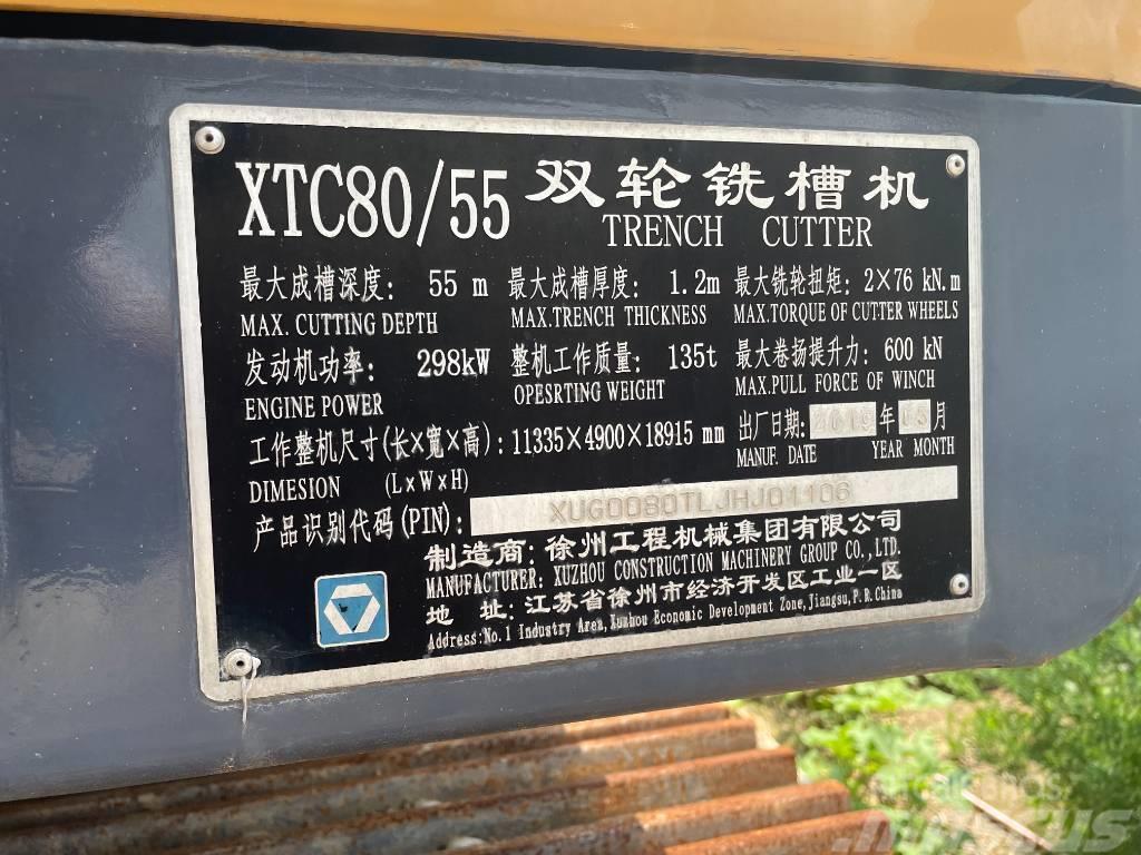  徐工 XTC80/55 Ketjut, telat ja alustat
