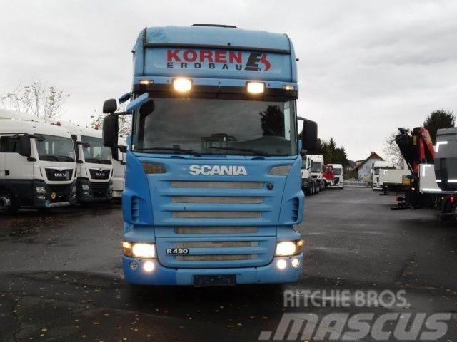 Scania R420LB6x2MLB Blau Baggerpritsche Lava-kuorma-autot