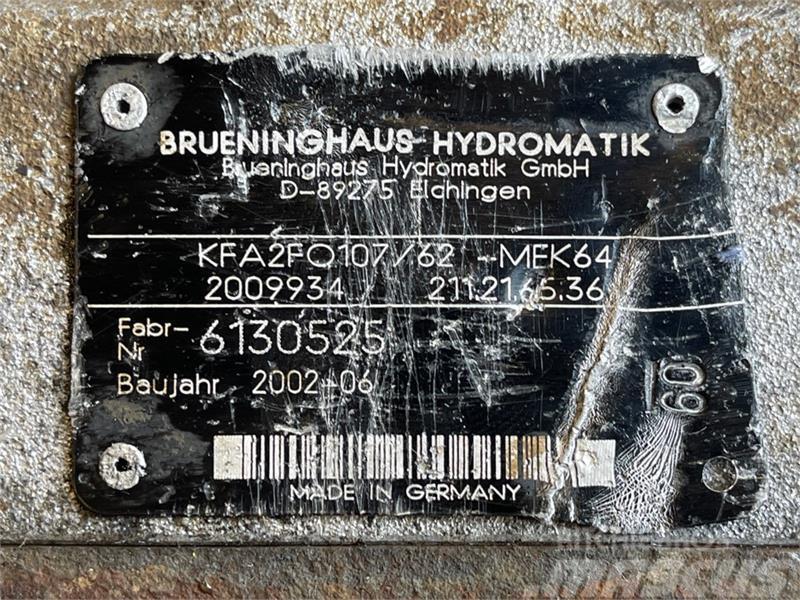 Brueninghaus Hydromatik BRUENINGHAUS HYDROMATIK HYDRAULIC PUMP KFA2FO107 Hydrauliikka