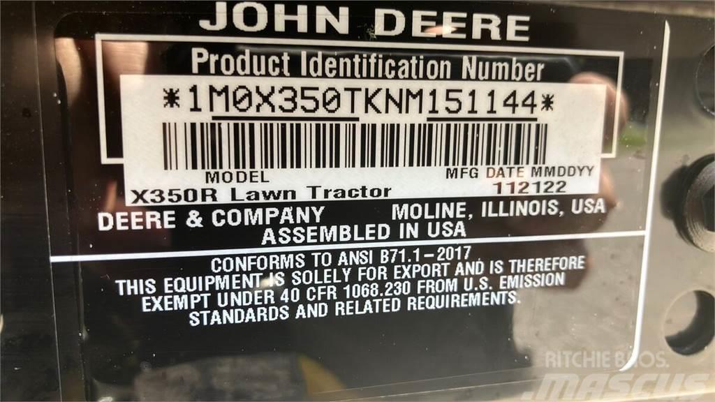 John Deere X350R Muut ympäristökoneet