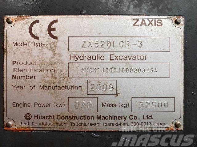 Hitachi ZX520 LCR-3 **BJ. 2008 *17454H/Klima/TOP Zustand Telakaivukoneet