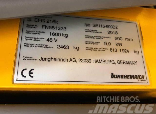 Jungheinrich EFG216k - 6 M HUBHÖHE -BATTERIE 86% -NEUWERTIG Muut haarukkatrukit