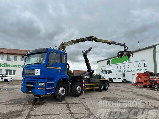 MAN TGA 41.460 for containers and scrap + crane 8x4 Koukkulava kuorma-autot