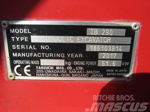 Takeuchi TB 290 Minibagger Powertilt+Löffel nur 2041,5h Minikaivukoneet < 7t