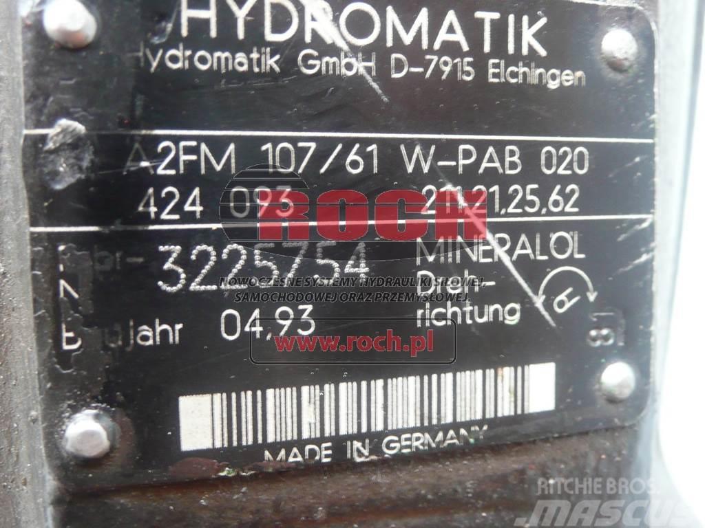 Hydromatik A2FM107/61W-PAB020 424093 211.21.25.62 Moottorit