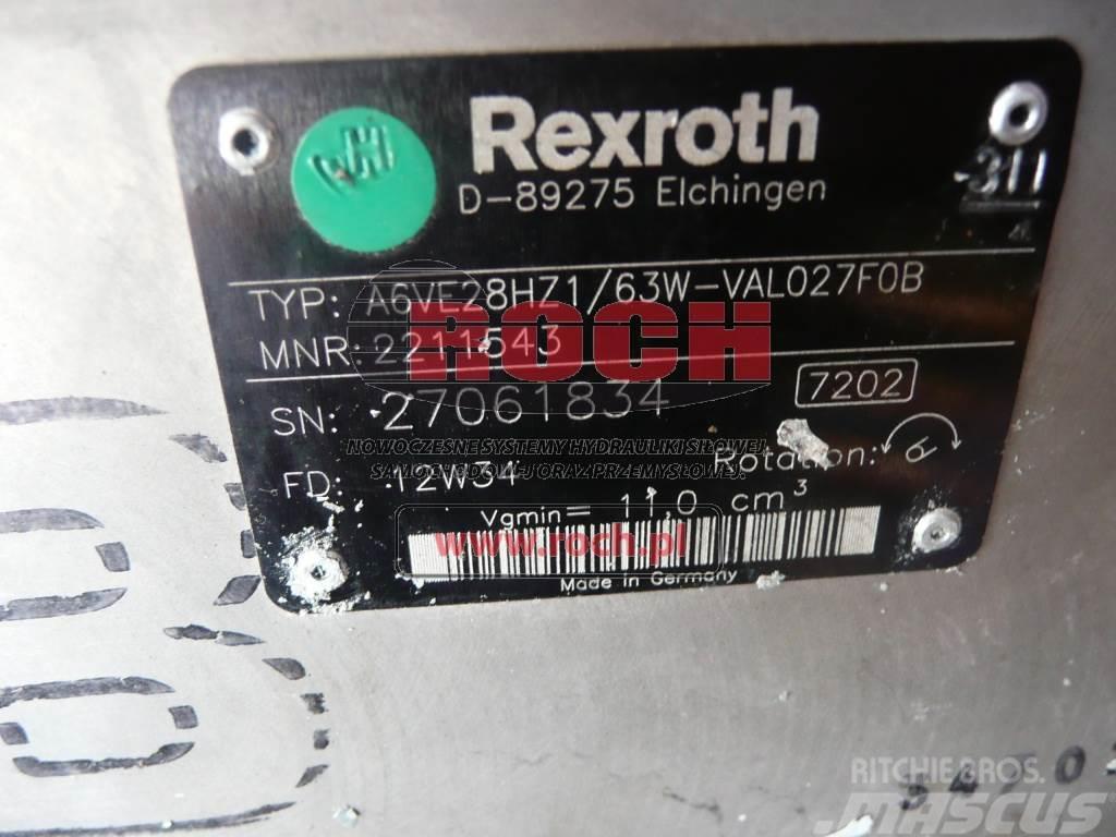 Rexroth A6VE28HZ1/63W-VAL027F0B 2211543 Moottorit