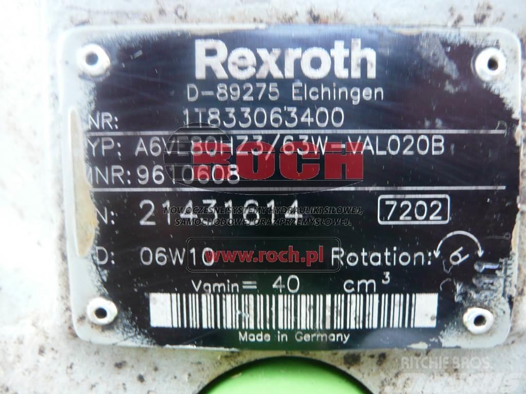 Rexroth A6VE80HZ3/63W-VAL020B 9610608 1T833063400 Moottorit