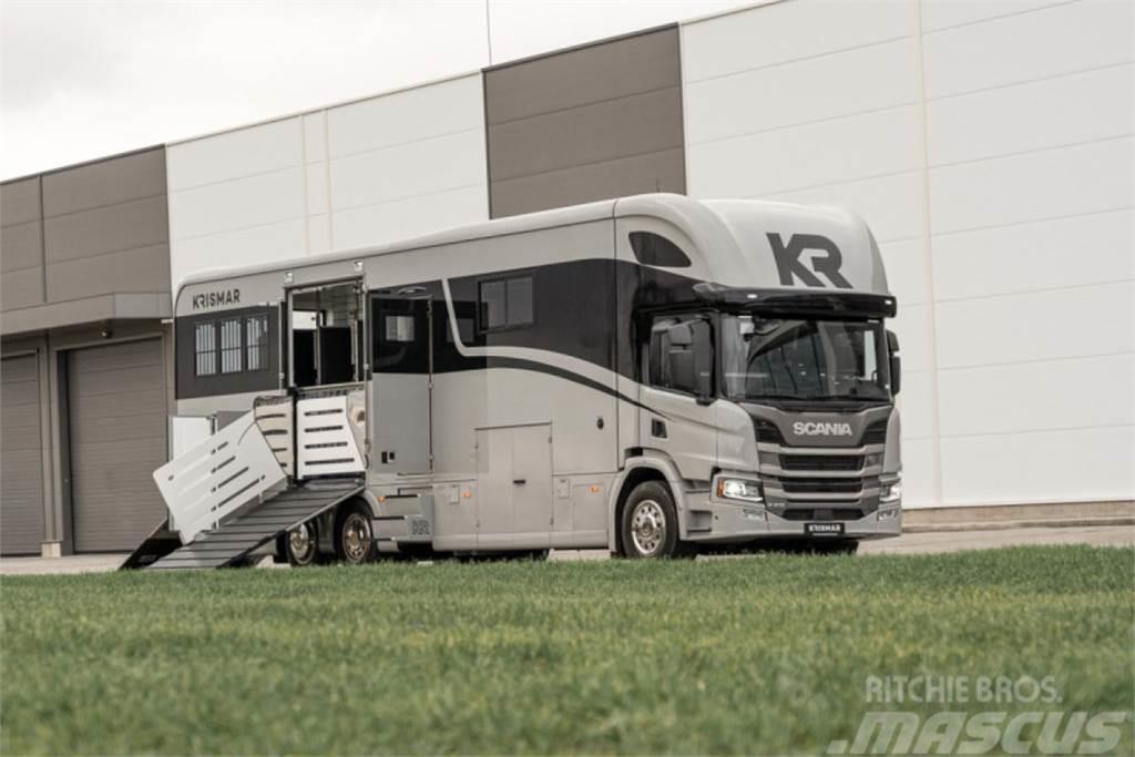 Scania P410 6x2*4 KRISMAR 6 hästar Eläinkuljetusautot