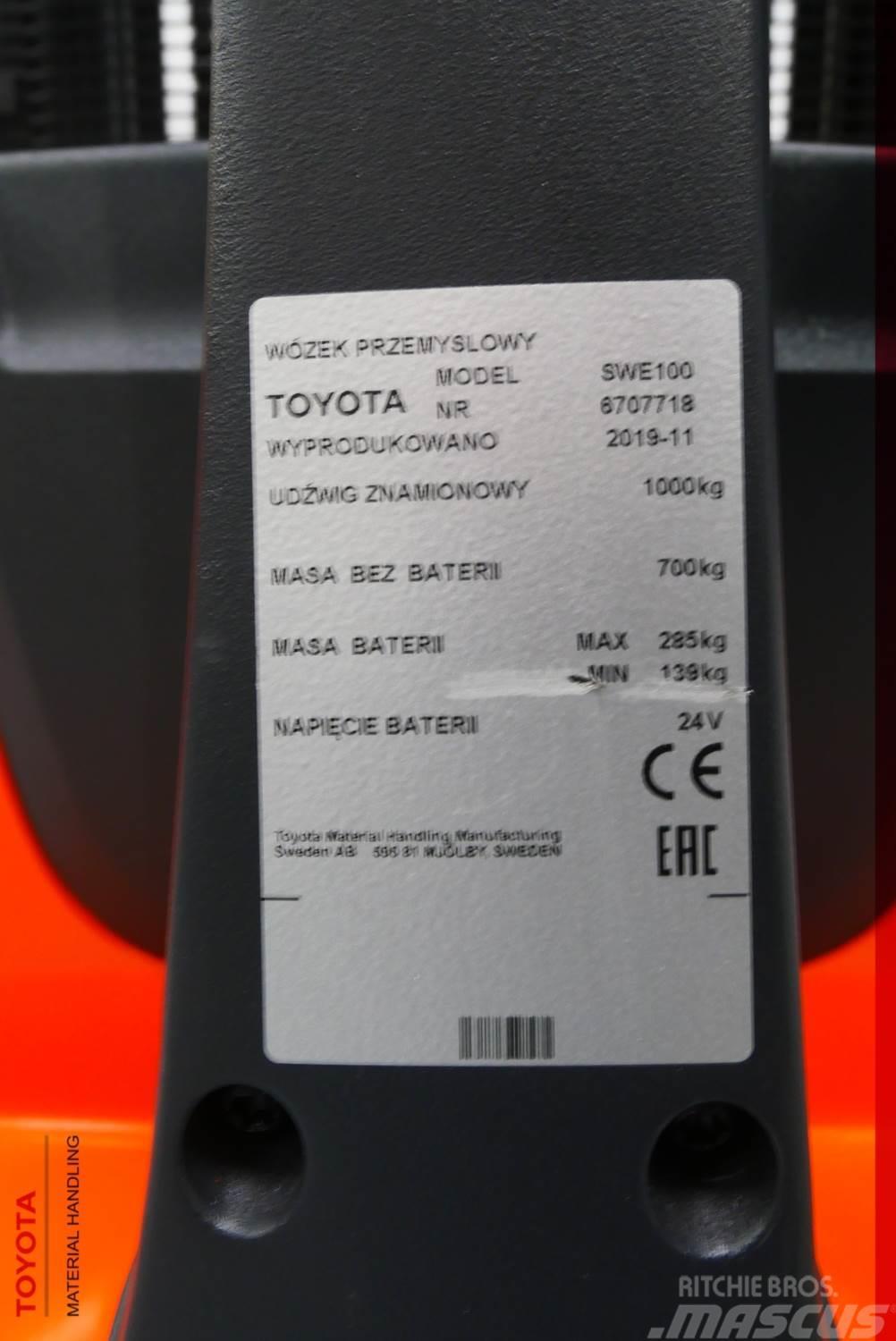 Toyota SWE 100 Käyden ajettavat pinoamistrukit