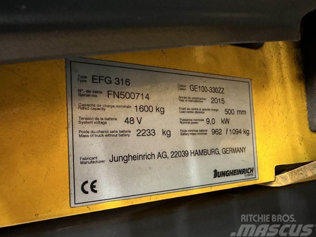 Jungheinrich EFG 316 - FREIHUB-Mast !!! Sähkötrukit