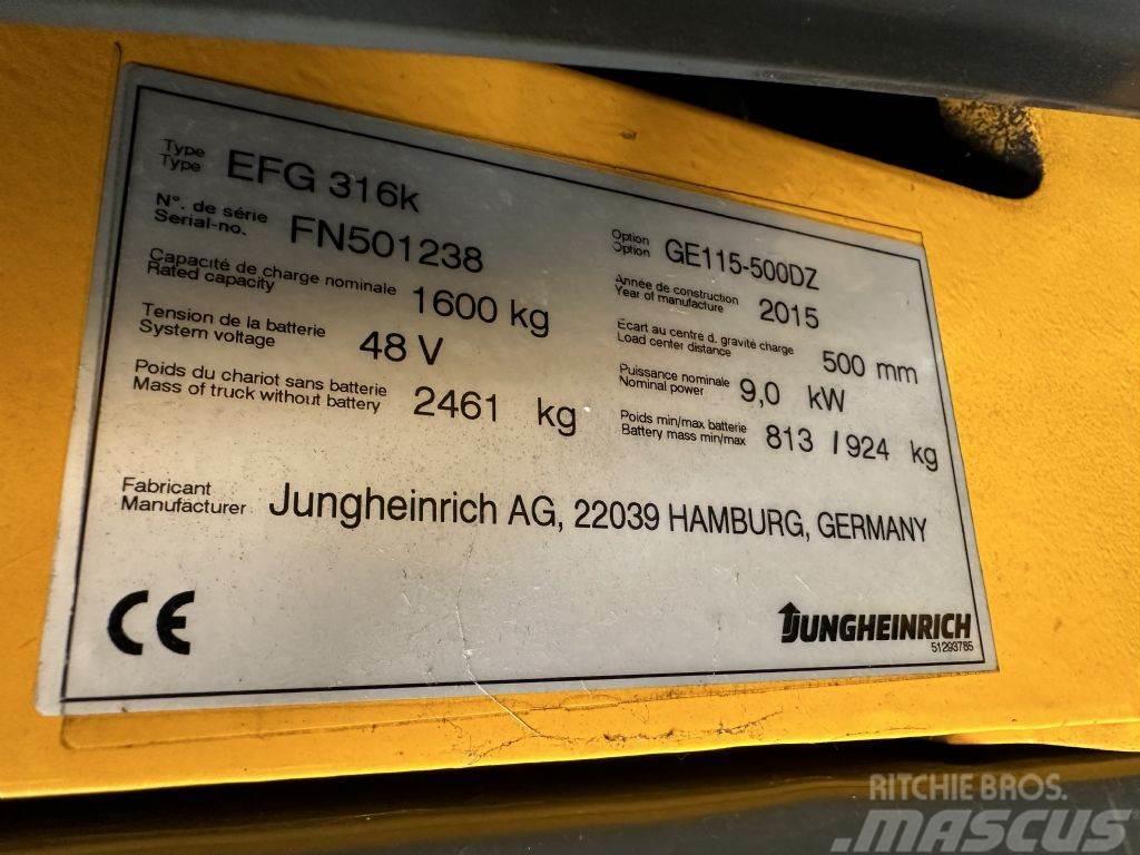 Jungheinrich EFG 316k - TRIPLEX 5 m Sähkötrukit